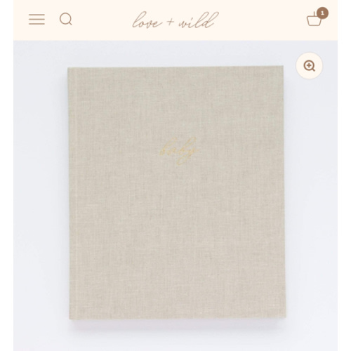 Linen Baby Book - Oat