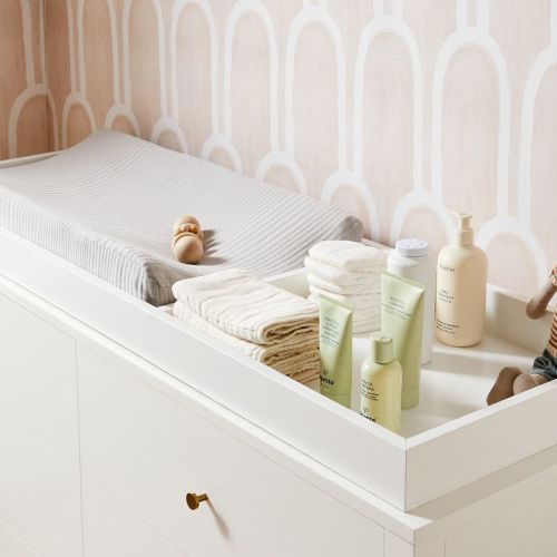 Organic Cotton Matelasse Changing Pad Cover - Platinum
