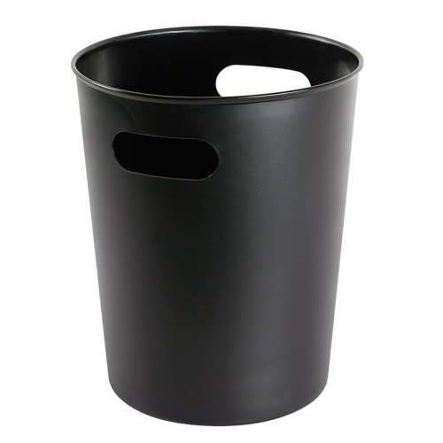 Mainstays Basic Plastic 2.64 Gallon Wastebasket in Rich Black for Bathroom, Bedroom or Office