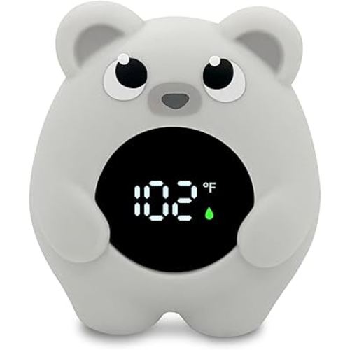 Baby Bath Thermometer - Safety Bathtub Thermometer & Room Thermometer with Water Temperature Warning - Floating Bear Baby Bath Tub Toy for Toddlers Girls Boys Newborn Kids