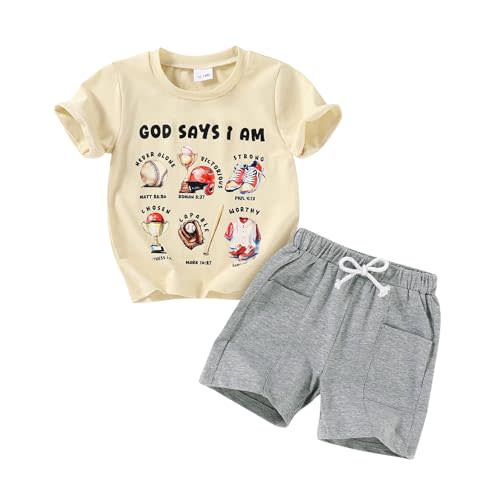 YOUNGER TREE Toddler Baby Boy Summer Clothes Dinosaur T-Shirt and Shorts Boy Outfits 12 Months to 4T