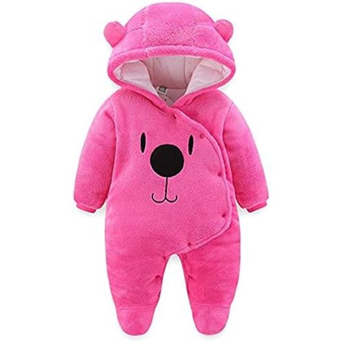 BOZWELL Newborn Baby Cartoon Bear Snowsuit Infant Jumpsuit Footie Romper Winter Coat Romper