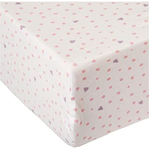 HonestBaby Organic Cotton Fitted Crib Sheet, Love dot, One Size