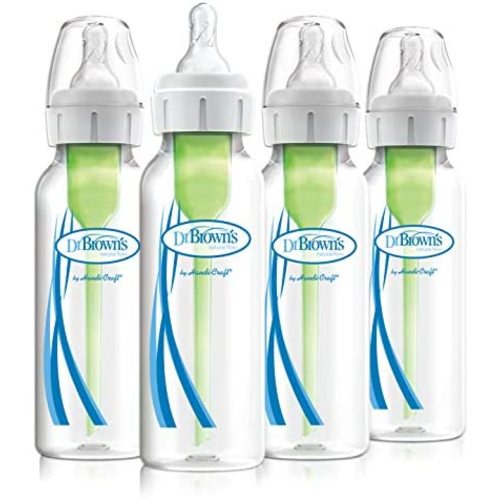 Dr. Brown’s Anti-Colic Options+ Baby Bottles, Narrow, 8oz, 4 Pack