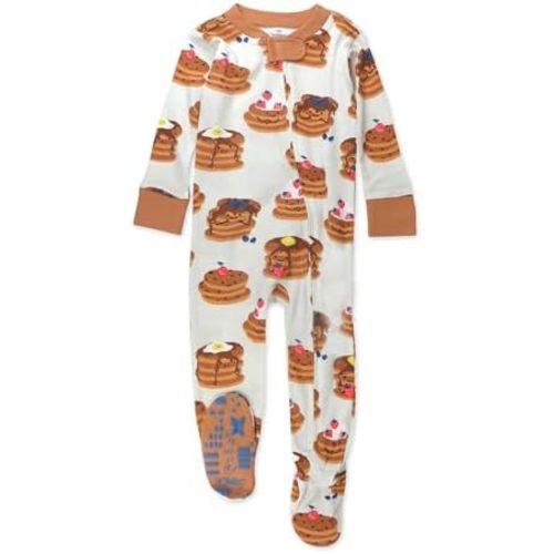 HonestBaby Non-Slip Footed Pajamas One-Piece Sleeper Zip-Front Pjs 100% Organic Cotton for Baby Boys