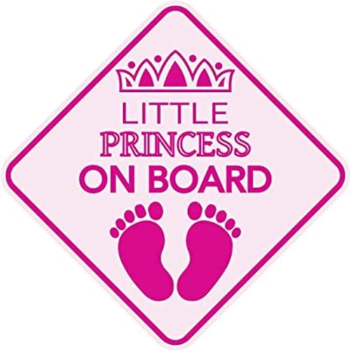 COLIBROX Princess On Board Car Sign - Princess On Board Decal - Princess Automotive Sign - Princess On Board Sticker For Cars - Princess On Board Window Decal - Little Princess On Board Car Sign