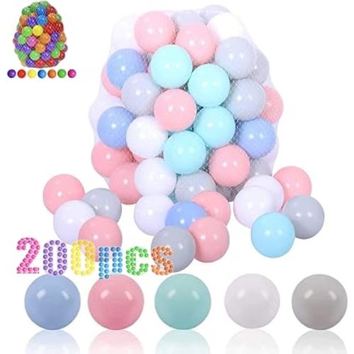 LANGXUN 50 100 200 Soft Plastic Ball Pit Balls for Kids, Gift for Baby Toddler Birthday Christmas, Ball Pit Play Tent, Baby Kiddie Pool Water Toys, Party Decoration