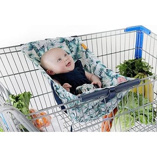 Shopping Cart Hammock for Infants and Toddlers, Cart Seats for Babies, for All Car Seat Models, Grocery Cart Hammock for Baby, Capacity of up to 50 lbs, Tropical Days
