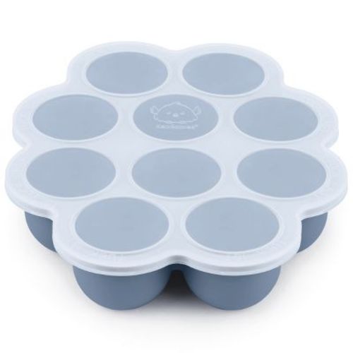Prep Silicone Baby Food Freezer Tray With Clip-on Lid, 2oz X 10 Silicone Freezer Molds, Bpa-free Baby Food Storage (slate)