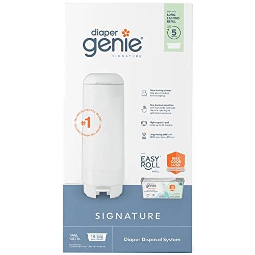 Diaper Genie Signature Pail including 1 Easy Roll Refill