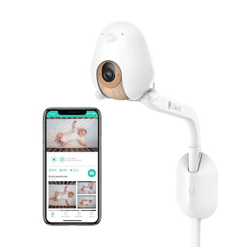 Cubo Ai Plus Smart Baby Monitor with Wall Mount: Sleep Safety Alerts for Covered Face, Danger Zone & Sleep Analytics - 1080p HD Night Vision Camera, 2-Way Audio, Cry & Temperature Detection