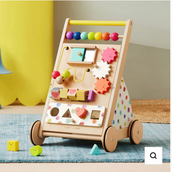 Tiny Land® Premium Natural Wooden Activity Walker