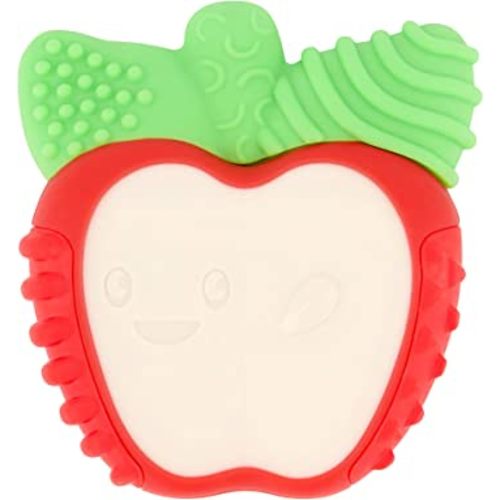 Infantino Lil' Nibblers Vibrating Apple Teether -Sensory Exploration and Teething Relief with Soothing Vibrations and Textures, Red Apple