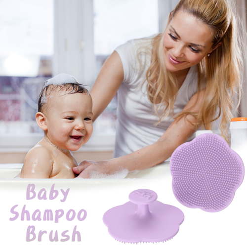 Baby Bath Brush, Scalp Massager Shampoo Brush, Baby Scalp Brush Soft Sensing Bath Brush Comfortable Newborn Scalp Bathing Tool, with Soft Silicone Bristles