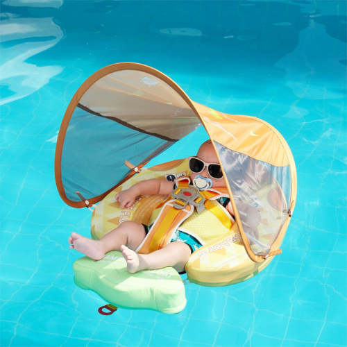 Mambobaby Swim Float with Canopy for 3-24 months, Pineapple Yellow – Mambobaby Shop