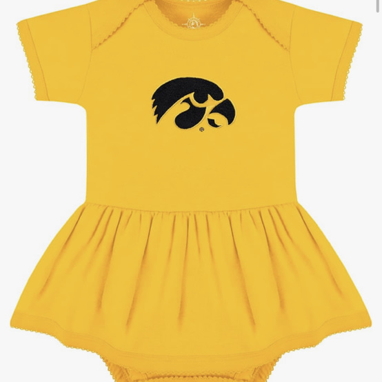 Creative Knitwear College Baby Picot Bodysuit Dress - Team Logo, Multiple Colors, for Baby Girls (0-24 Months)