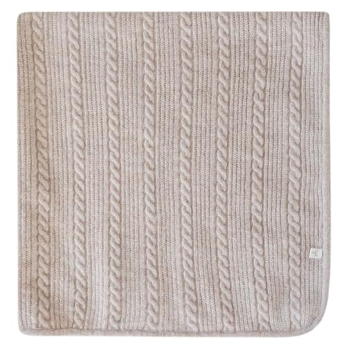 Copper Pearl Sweater Blanket: Super-Soft, Stretchy 36"x36" Chunky Knit Blanket, Perfect Knitted Baby Blanket for Newborns, Neutral Baby Blanket, Soft, Cozy, Heirloom Quality Baby Blankets - Oatmeal