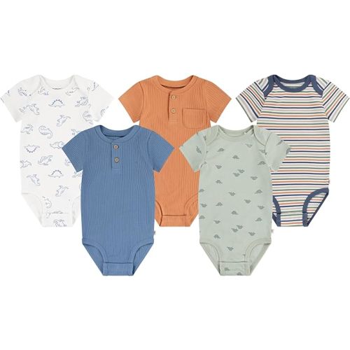 HUGGIES unisex-baby 5-pack Elevated Bodysuit