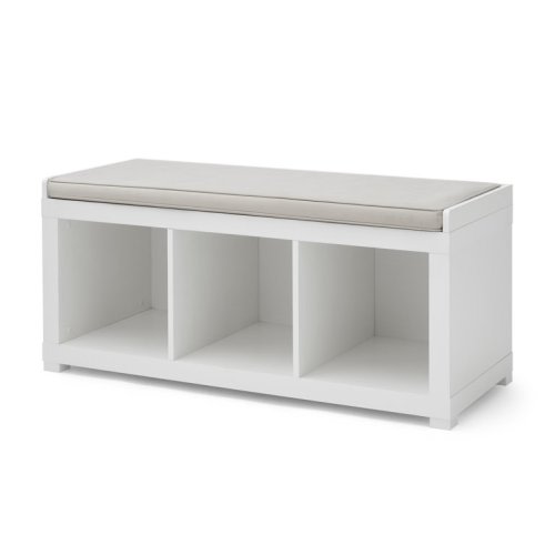Better Homes & Gardens 3-Cube Storage Organizer Bench, White