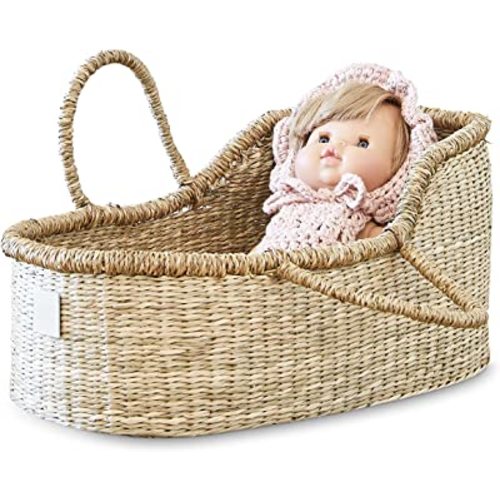 Premium Baby Doll Bassinet - Handcrafted Baby Doll Moses Basket - Perfect Baby Doll Basket or Baby Doll Basket Carrier - Dreamy Doll Bed - Baby Doll Carrier with Luxe Mattress