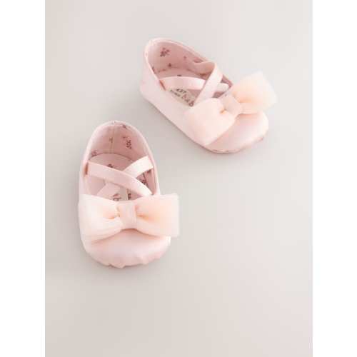 Pink Baby Bow Occassion Shoes (0-18mths)