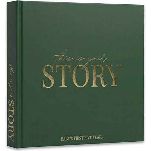 Baby Book Keepsake Baby Books to Record Baby's Milestones and Photos Memory Book for Newborn Girl or Newborn Boy, Gender Neutral, Scrapbook Album, First 5 Year Journal Includes Stickers & Keepsake Box