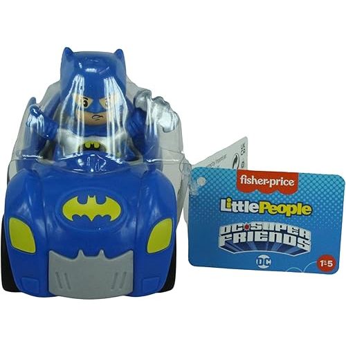 Fisher Price Little People DC Super Friends, Imaginext DC Superhero Toys, Creative, Educational Toys, Batman and Batmobile Set, Make Story Telling Times More Exciting