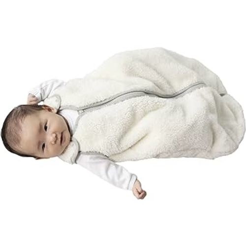 baby deedee Sleep Nest Teddy Baby Sleeping Bag, Ivory, Small (0-6 Months)