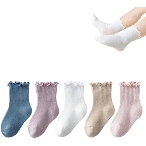 Baby Girls Socks Toddlers Ruffle Socks Girl's Frilly Dress Socks Baby Summer Mesh Socks Solid Crew Socks