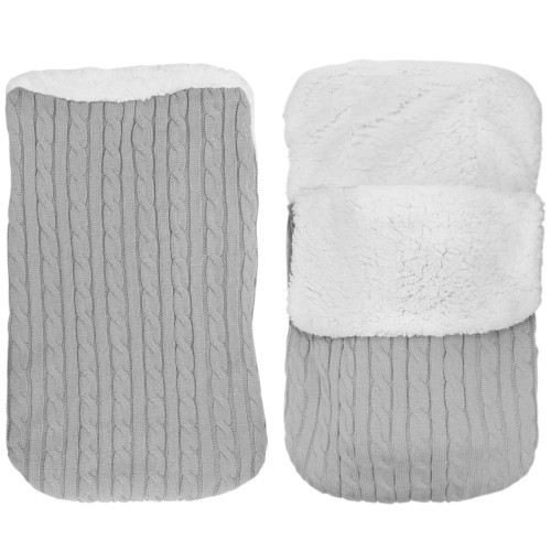 Mygeromon Newborn Swaddle Winter 0-3-6 Month Baby Wrap Blanket Warm Knit Sleeping Bag Fleece for Baby Boys Girls (Grey)