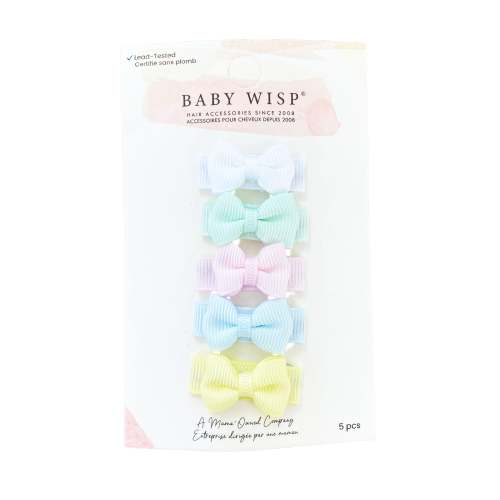 5 Small Snap Clips Mini Bows Tuxedo - Baby Shower