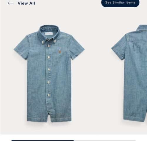 Indigo Cotton Chambray Shortall