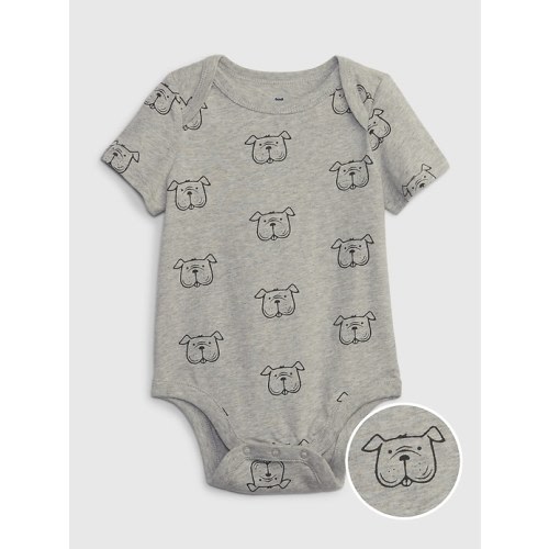 Baby 100% Organic Cotton Mix and Match Graphic Bodysuit in light heather grey, size: 3-6 M