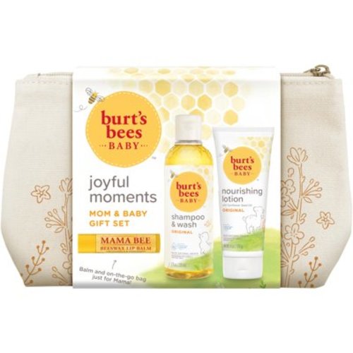 Burt,S Bees Baby & Mom Gift Set Joyful Moments With 3 Gentle Skin And Hair Care Products: Baby Shampoo And Wash, Baby Lotion, And Moms Bees Beeswax Natural Lip Balm