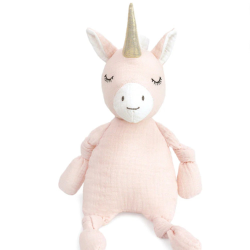 Dreamy Unicorn Muslin Knotted Soft Doll