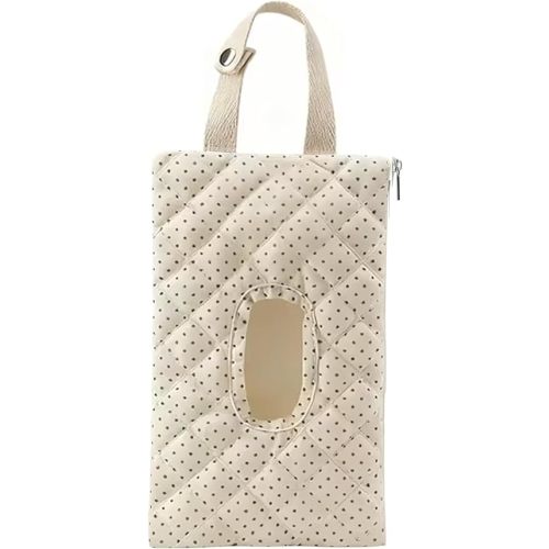 Quilted Baby Wipe Holder Quilted Wipe Pouch Portable Hanging Floral Wet Wipes Bag for Car, Stroller