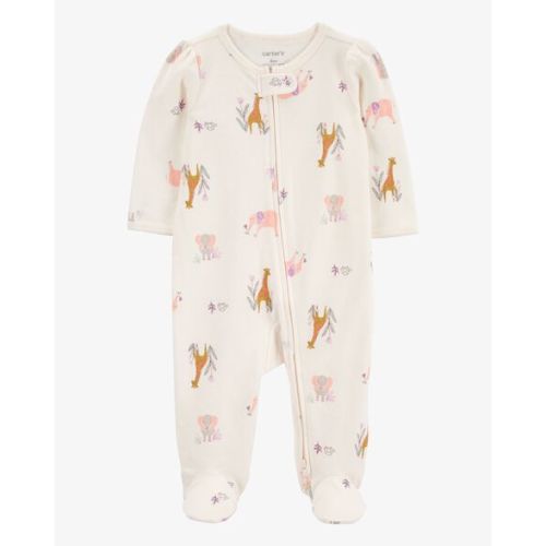 Baby Animal Print 2-Way Zip Cotton Sleep & Play Pajamas - Carter's | Carter's