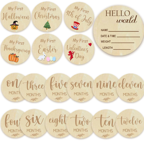 Baby Monthly Milestone Cards - My First Holiday Milestone | Baby Announcement Sign & Celebration Board | Hello World Sign | Milestone Photo Cards | Perfect Newborn Gift & Keepsake