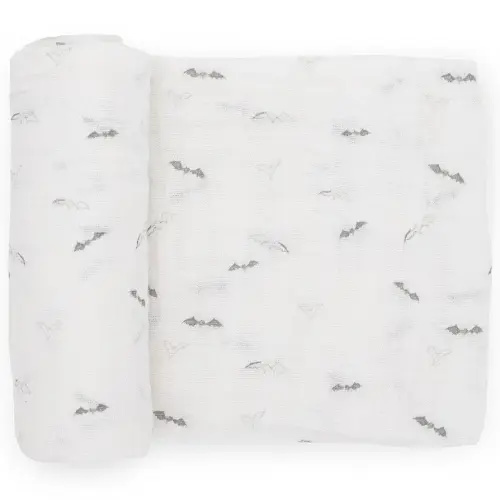 Little Unicorn Premium Cotton Swaddle Baby Blanket | Breathable Fabric | for swaddling, Play, Nursing & More (Bats)