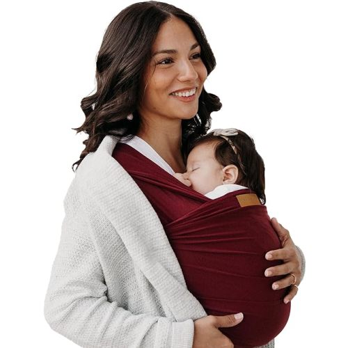 Ezra Baby Wrap - Lightweight Baby Carrier - Merlot Red- Best Baby Wrap for Newborns 0-18 Months - 100% Tencel™ Modal, Comfortable, Simple, and Hands-Free Babywearing Wraps