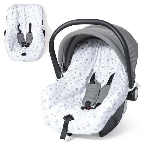 Orzbow Infant Car Seat Cover Liner, 100% Cotton Baby Seat Protector Cover, Universal Fit Carseat Liner for Travel System Car Seats, Breathable and Prevent Dirt, Machine Washable, White