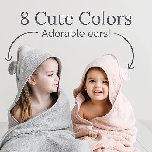 Natemia Premium Hooded Baby Bath Towels - 100% Turkish Organic Cotton, Award Winning Baby Towels with Hood, Soft on Sensitive Skin, Toddler Towel for Boys and Girls, Registry Search