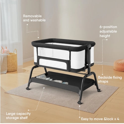BabyBond Baby Bassinet 3 in 1 Bassinet Bedside Sleeper with Soft Mattress and Sheet for Baby