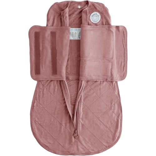 Dreamland Baby Bamboo Viscose Swaddle Blanket (0-6 months). 1.0 TOG Ultra Soft Swaddle Blanket w/Built in Band. 97% Viscose, 3% Spandex (Rose). Mom-Owned US Business, Premium Materials