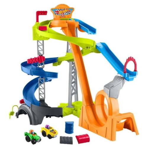 Fisher-Price MTTHWB37 Little People Hot Wheels Spiral Speedway Playset - 2 Piece