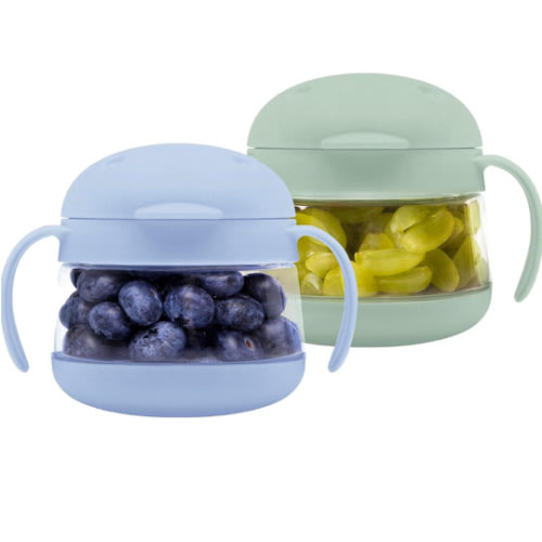 Ubbi Tweat No Spill Snack Container for Kids, BPA-Free, Toddler Snack Container, Sage & Blue