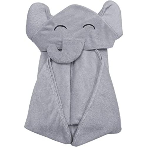 Premium Bamboo Baby Bath Towel – Ultra Soft Organic Hypoallergenic Baby Hooded Towels for Babies - Newborn Essential Cute Grey Little Elephant -Perfect Baby Registry Gifts for Boy Girl