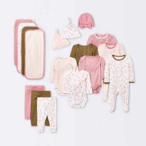 Baby 4pk Prairie Floral Bundle Set - Cloud Island™ Pink Newborn