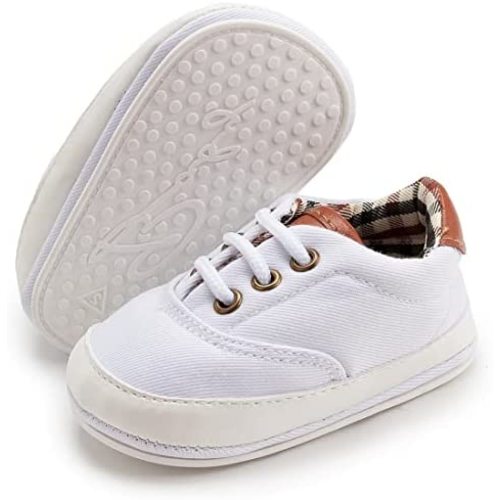 Morbido Infant Baby Boys Girls Canvas Sneaker Toddler Slip On Anti Skid Newborn First Walkers Candy Shoes for 0-18 Months