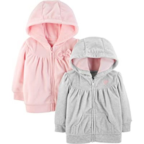Simple Joys by Carter's Girls' 2-Pack Fleece Full Zip Hoodies